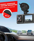 Heavy Duty Double Sided Mounting Tape Kit With 20 Adhesive Pads secures dash cam to windshield for strong, secure mounting