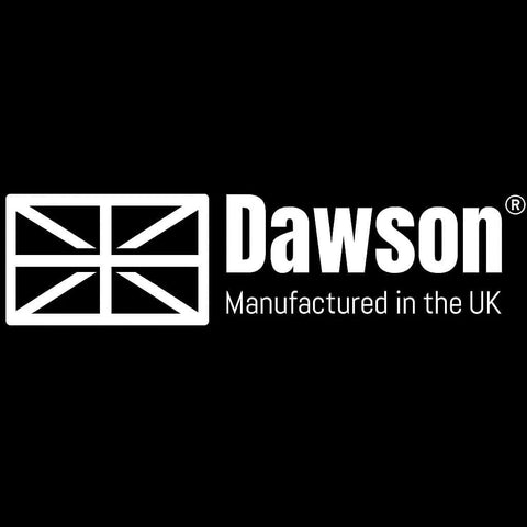Dawson logo with UK flag design, text 'Manufactured in the UK' on black background