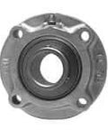 Front view of UCFC207-20NP Piloted Flanged Single-Row Ball Bearing Unit, 1-1/4 in ID, set-screw locking, nickel-plated cast iron housing.