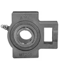 Front view of MUCST207-21NPRF Single Row Ball Bearing Take-Up Unit, 1-5/16 in (33.34 mm) Stainless Insert with Set Screw.