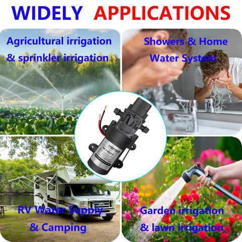 Applications of DC 12V Diaphragm Pump, Self-Priming Sprayer Pump, 1.2 GPM 87 PSI Pressure Switch Adjustable water pump