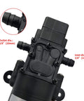 DC 12V Diaphragm Pump, Self-Priming Sprayer Pump, 1.2 GPM 87 PSI Pressure Switch Adjustable water pump outlet and inlet