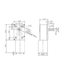 Technical drawing of Gear Reduction Motor, DC 12V High Geared Motor Reduction Motor with Encoder Srong Self Locking, 40RPM.