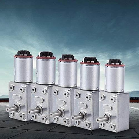 Gear Reduction Motor, DC 12V High Geared Motor Reduction Motor with Encoder Srong Self Locking, Motor Worm, 40RPM, front view