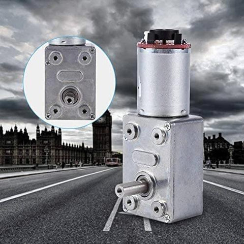 Gear Reduction Motor, DC 12V High Geared Motor Reduction Motor with Encoder Srong Self Locking, Motor Worm, shown on road