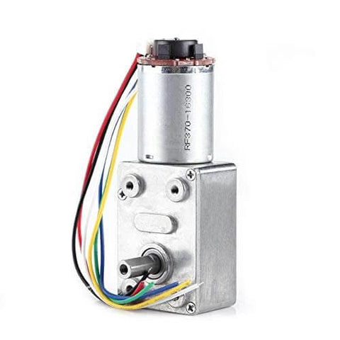 Gear Reduction Motor, DC 12V High Geared Motor Reduction Motor with Encoder Srong Self Locking, Motor Worm, with Stable and Performance(40RPM)