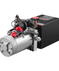 4 Quart DC 12V Hydraulic Power Unit for Dump Trailers With Double Acting Pump, 3200 PSI Max Relief Pressure, 0.91 GPM Flow, Metal Reservoir, Black Finish, Heavy Duty Lift and Lower By Vevor.