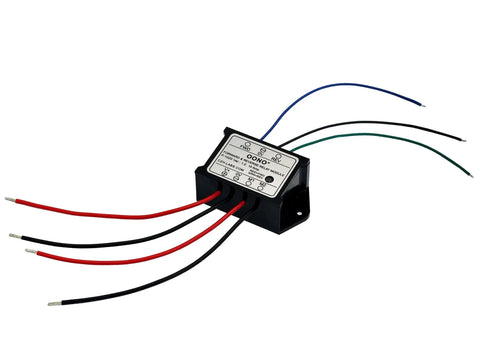 Forward and Reverse Relay Module for Motor/Linear Actuator, Reversing Relay Module (DC 12V) with wires, black plastic casing.