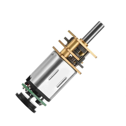 DC 6V 2W Micro Speed Reduction Motor Mini Motor with Magnetic Coded Disc Hall Encoder (70RPM), metal gears visible