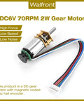 DC 6V 2W Micro Speed Reduction Motor Mini Motor with Magnetic Coded Disc Hall Encoder (70RPM) with wires visible
