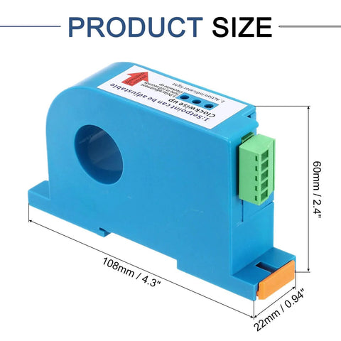Compact DC Current Switch 8 To 35V 0 To 300A Sensing Relay With Adjustable Normally Open Or Normally Closed Output D366, dimensions shown