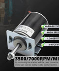 High Torque DC Motor 12V/24V 30W - 3500/7000RPM Permanent Magnet Electric Motor with Cable Connector and Mount, CW/CCW