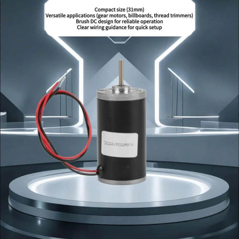 DC Motor, 6V/12V/24V 3500-8000RPM High Speed CWCCW Permanent Magnet DC Motor 31ZY High Power DC Carbon Motor for DIY