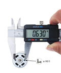 Caliper measuring diameter of 6-12V Mini DC Motor High Torque Gear for Traxxas R/C and Power Wheels PCB DIY Electric Drill.