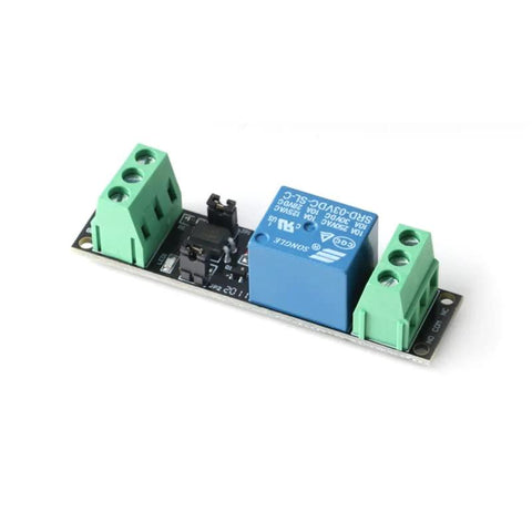Front view of Five Pack One Channel DC 3V/3.3V Relay Module With Optocoupler Isolation, Isolated Drive Control Board, 10A 250VAC And 10A 30VDC.