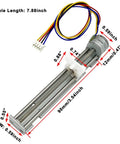 DC 5V 9V 12V Two Phase Four Wire Stepper Motor Linear Rail Kit with 90mm stroke, lead screw, metal body, plastic slider, cable length 7.88 inch