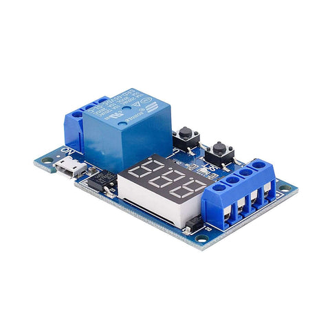 Two Pack DC 6 To 30V Timer Relay Module With Programmable Delay, Cycle Timer, LED Display, 5V Micro USB Power
