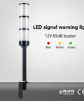 Industrial DC12V LED Signal Tower Light With L Shaped Base Three Color Stacking Alarm Light And Buzzer for CNC machines