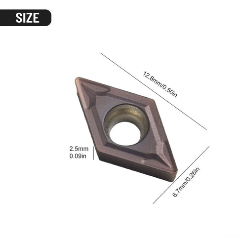 10 Pack DCMT070204-SM Carbide Indexable Inserts for Lathe Turning and Milling, Pro Grade Precision for Stainless Steel, Size Dimensions Shown