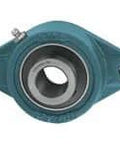 Front view of 1-7/16 in (36.51 mm) 2-Bolt Flange with Cast Iron Housing, Medium-Duty Sealed Ball Bearing Insert, Set-Screw Lock.
