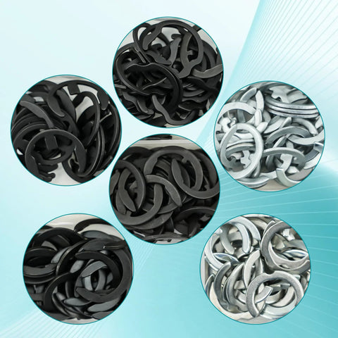 Ultimate 120 Piece Deadlock Plug Retainer Clips Kit For Kwikset And Schlage Locks showing assorted black and silver retaining rings.