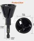 Pro Grade Deburring External Chamfer Tool With Tungsten Carbide Blades close-up view showing measurements and hex shank