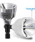 Heavy Duty Deburring Chamfer Tool With Tungsten Carbide Blades And Fast Hex Shank for burr removal, showing 3 carbide blades