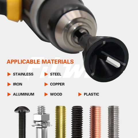 Pro Grade Deburring External Chamfer Tool With Tungsten Carbide Blades, 3 16th to 1 Inch Range, Hex Shank Drill Bit For Metal Rods Bolts Pipes PVC And 3D Printing