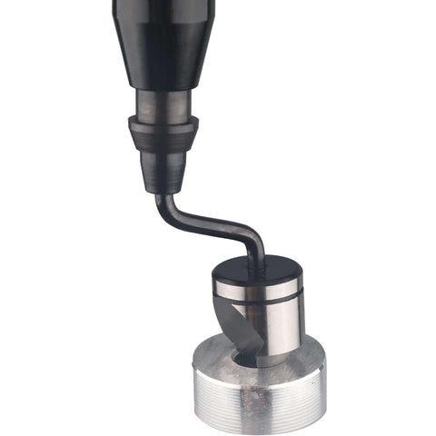 Deburring Countersink Tool Set For Metal Wood And Plastic, Pro Grade Precision Hand Reamer with ergonomic handle shown in use