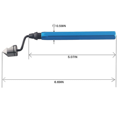 Deburring Countersink Tool Set For Metal Wood And Plastic, Pro Grade Precision Hand Reamer with ergonomic handle, side view