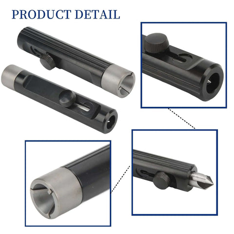 Close-up view of a black and silver tubing deburring and flaring tool for brake lines, showcasing detailed components.