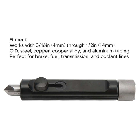 Tubing Deburring And Flaring Tool For Brake Lines Three Sixteenth To One Half Inch Hand Reamer shown with material compatibility