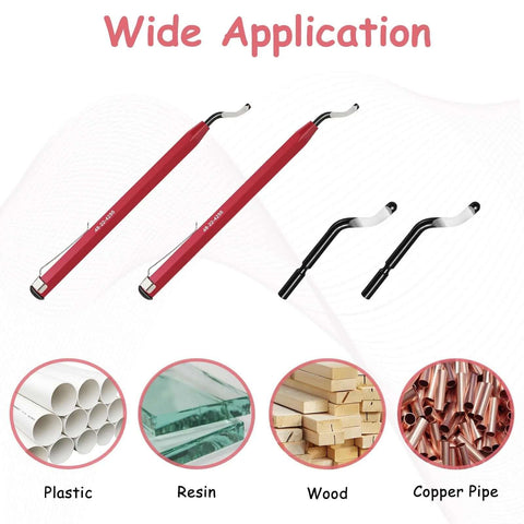 Pro Grade Reaming Pen For Replacement With Heat Treated Blades And Black Oxide All Metal Design 360 Degree Rotary Head Deburring Tool