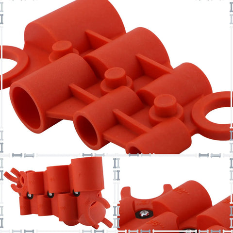 Deburring Pipe And Depth Gauge Tool for copper CPVC PEX PE-RT HDPE tubing six size range 1/4 to 1 inch, appears in multiple views.