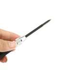 3 Piece Scraper Deburring Tool Set With Adjustable Trimming Blade close-up showing triangular blade and steel handle.