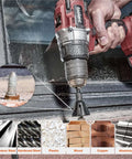 Pro Grade Deburring External Chamfer Tool With Tungsten Carbide Blades, 3 16th to 1 Inch Range, used with a drill