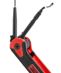 All In One Deburring Tool With Four Built In Blades Fine Tip Knife Narrow And Wide Curved Blades And Chamfer Reamer in use