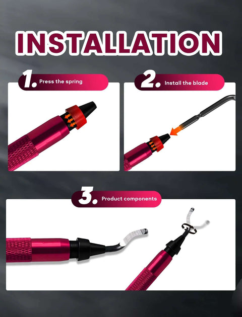 Installation steps for Deburring Tool Kit With 12 HSS Rotary Blades For 3D Printing Resin And Metal Finishing.