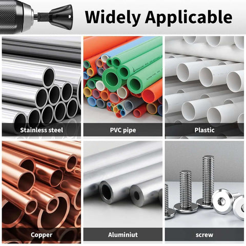 Carbide Bolt Chamfer Deburring Tool Set 2 Pack For PVC Pipe Copper Tube Soft Metal And 3D Printing Fits Five To Twenty Five Millimeter Range Remove Burrs And Repair Bolt Threads With High Efficiency Three Sharp Blades