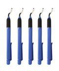 Set of five Precise Deburring Tool Pen Style for Efficient Burr Removal and Surface Smoothing, blue ergonomic handle