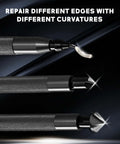 Close-up of Two Submerged Hand Reamers Deburring Tool Set with Ten Spare BS1010 Type Blades for metal, plastic, and 3D printing.