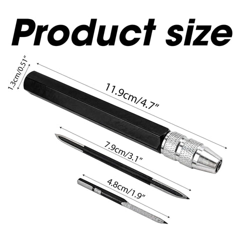 3 Piece Scraper Deburring Tool Set With Adjustable Trimming Blade Triangular Trimmer Pencil Steel Cutter size dimensions