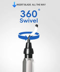 11 Blade Deburring Tool With Premium High Speed Steel Blades showing 360-degree swivel capability for smooth edge finishing
