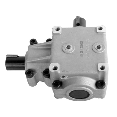 Top view of Deck Gear Box Assembly For Scag Turf Tiger Mower 482486 481516 Replacement with visible bolts and metal casing.