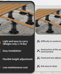 Close-up of 10 Pack Adjustable Deck Pedestals For Floor Lift And Deck Support Elevation Raising Platform Height on concrete surface