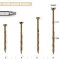 Deck Screws 14 By 6 Inch Heavy Duty Exterior Wood Screws Torx Drive Head Bronze Rust Resistant Epoxy Coated Long Outdoor Screws With Star Bit