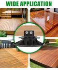 12 Pack Adjustable Deck Support Pedestals For Floating Decks Foundation Bases For Deck Floors Height Adjustable Black