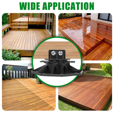 12 Pack Adjustable Deck Support Pedestals For Floating Decks Foundation Bases For Deck Floors Height Adjustable Black