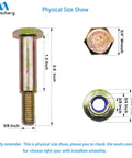 Two Pack Deck Wheel Shoulder Bolts And Flanged Locknut Kit with size specifications for half inch bore wheels