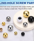 12Pcs M10 x 18mm Threaded Ball Knobs Set In Silver With 12 Spacers And Flat Washers For Lighting DIY Projects on display